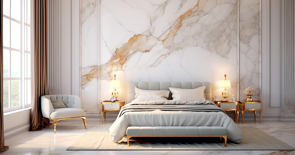 Aesthetic Bedroom Marble Wall Designs